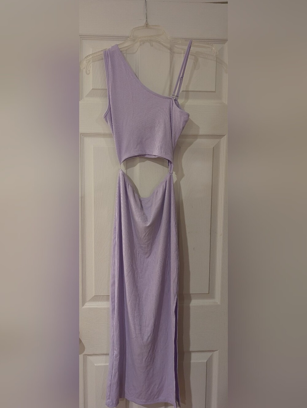 Lilac One-Shoulder Cutout Maxi Dress
